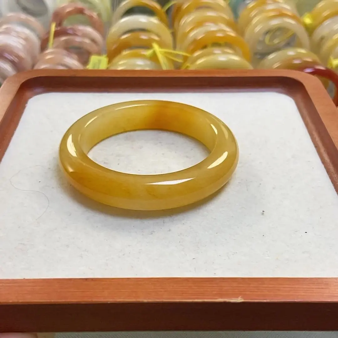 

Natural Huanglong Jade Exquisite Bracelet, Fashionable and Brightening Chicken Fat Yellow Jade Bangle, Elegant for Ladies