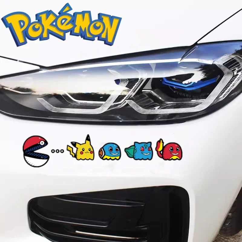 Pokemon Pac-Man Stickers Pikachu Charmander Bulbasaur Squirtle Car Decoration Strip Stickers Children\'s Toys Birthday Gifts