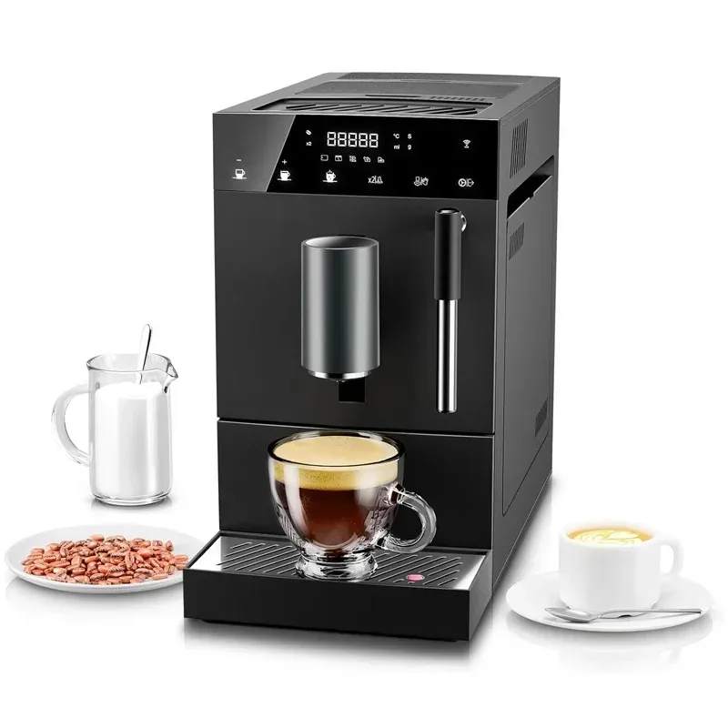 

Household Hotels Newly Automatic Italy Black Latte Maker Espresso Cafetera Coffee Machine with Steam Rod