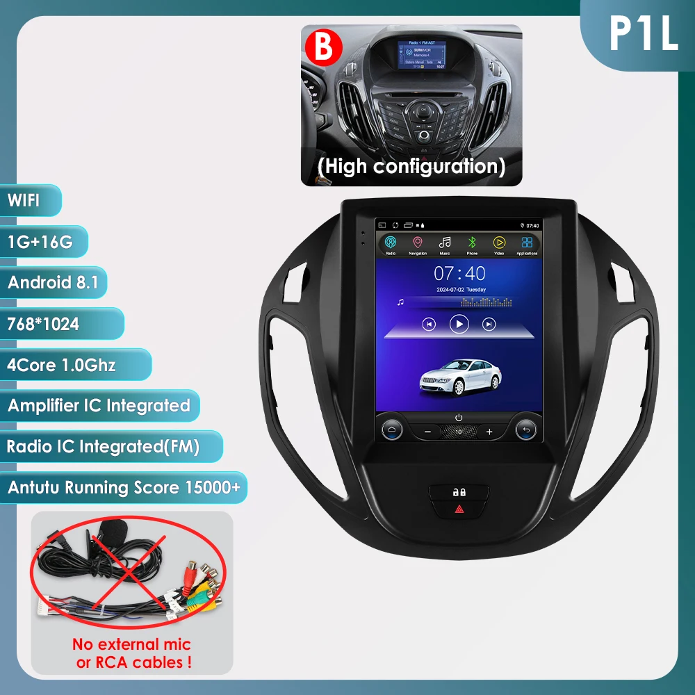 9.7Inch Android13 Autoradio Multimedia Voor Ford Transit Tourneo 2012-2023 Gps Autoradio Carplay 4G Intelligente Speler 360Camera