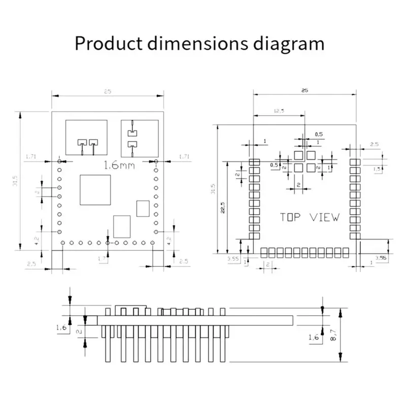 [B24B!】 60Ghz Millimeter Wave Radar Module 3D Human Presence Motion Detection Gesture Recognition Static Breathing Detection