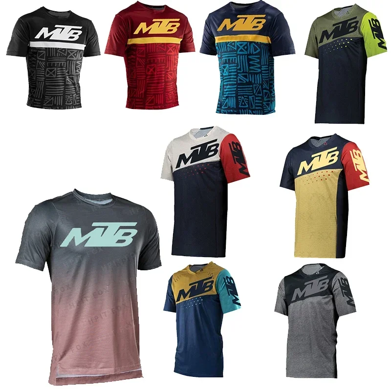 Camiseta todoterreno para bicicleta de montaña, Enduro, Moto, MTB, deporte con estampado 3D, camiseta transpirable de secado rápido para hombre, Top de manga corta para padres e hijos para adultos