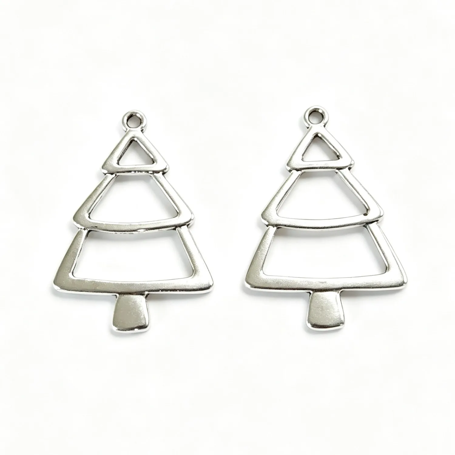 10Pcs 38×26mm Zinc Alloy Antique Silver Pine Tree Hollow Charms DIY Jewelry Accessories EF4831