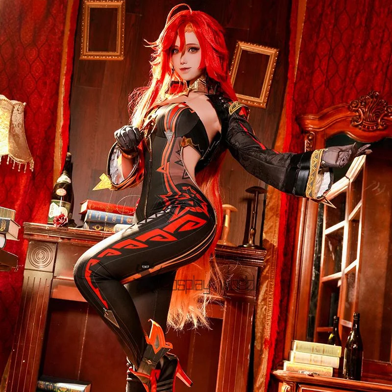 

Pyro Archon Mavuika Genshin Impact Косплей Костюм Полный комплект Сексуальные комбинезоны Униформа Хэллоуин Аниме Игра Вечеринка Игра Ролевая одежда