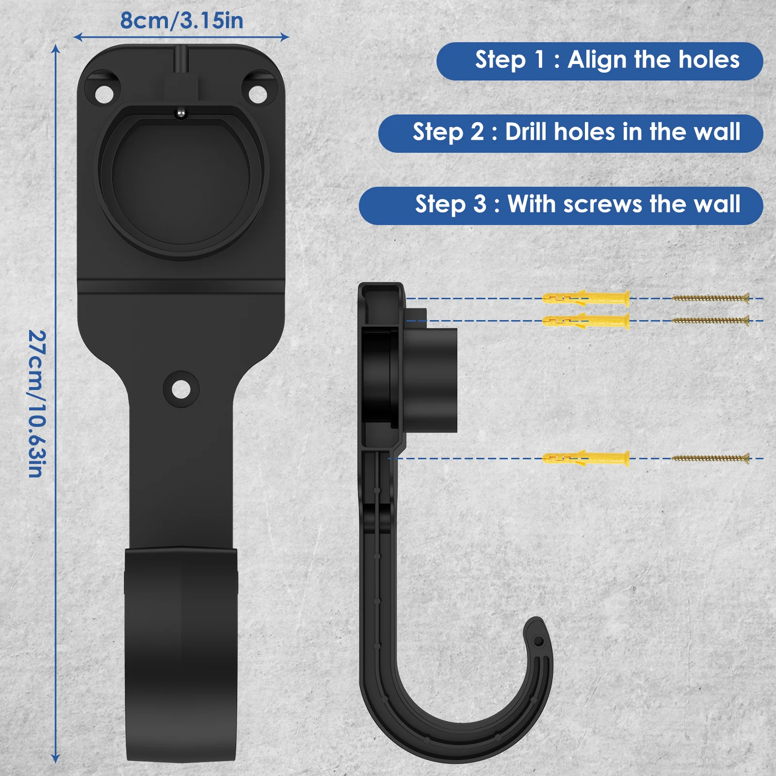 EV Charger Cable Holder EV Charger Wallbox with Hook Holder  for Type2 GBT Standard EV Charger Accessories Wall Mounted