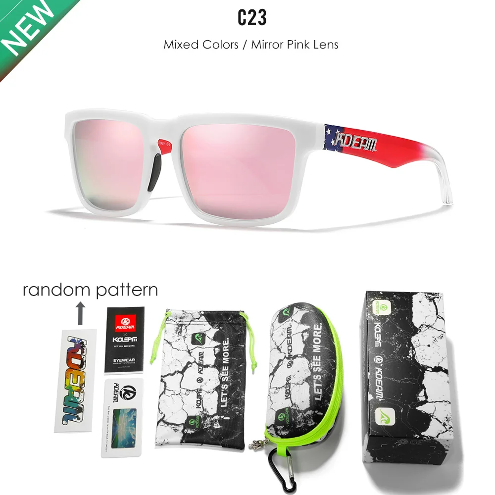 KDEAM Alle Schwarzen männer Sonnenbrille Polarisierte Und UV400 Schutz Lens Fahren Angeln Gläser Spiegel Mit Komplette Paket