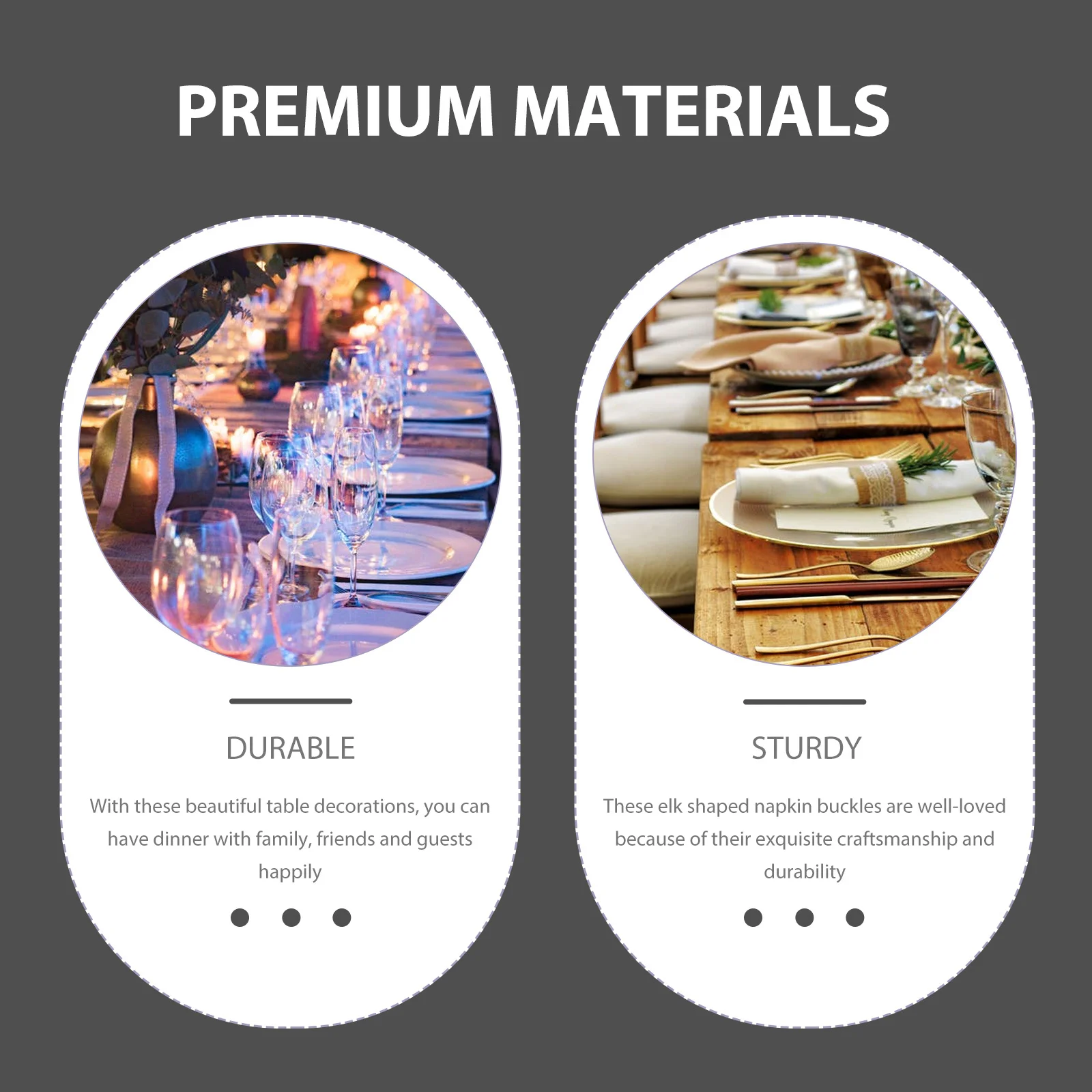 

6Pcs Deer Shaped Napkin Rings Alloy Material Xmas Party Tableware Accessories Napkin Ring Tableware Adornments