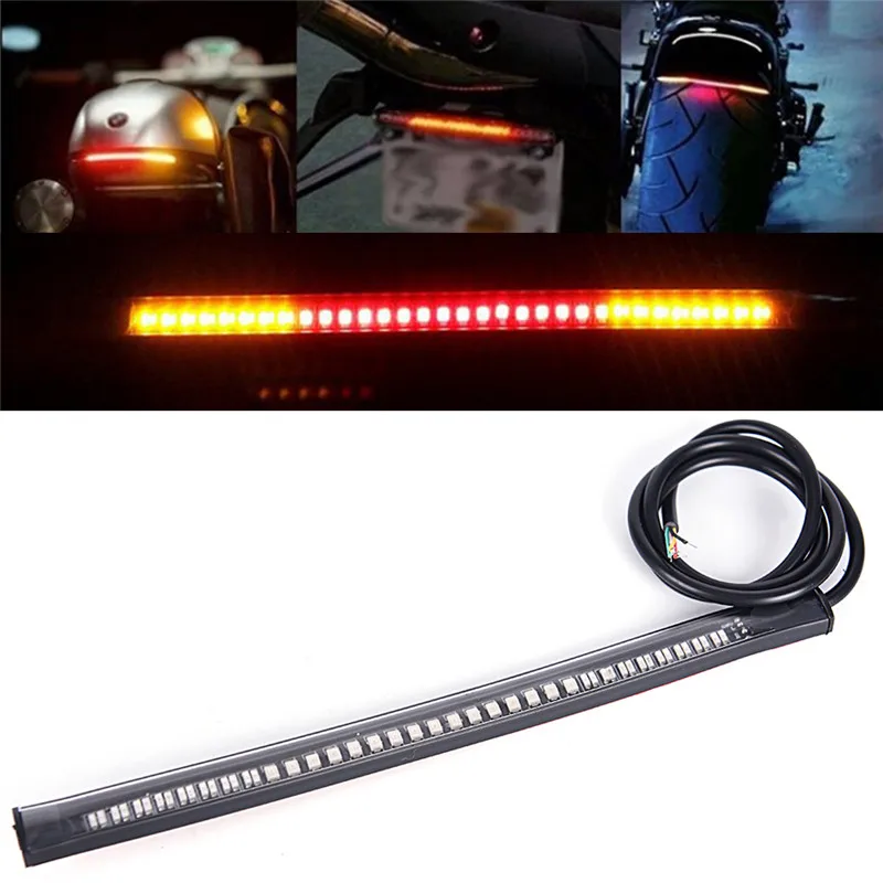 48 SMD LED Motorcycle Motorbike Tail Brake Stop Turn Signal Strip Stop Light