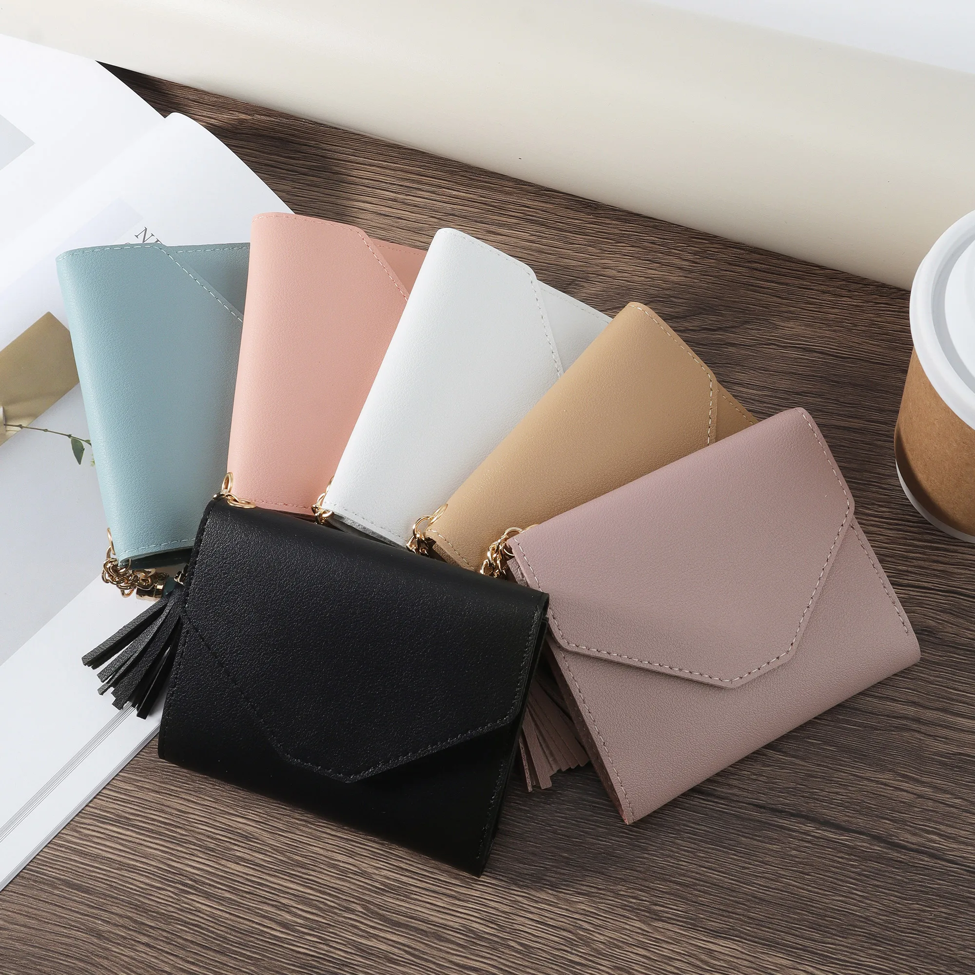 

Модный новый женский ультракороткий кошелек, однотонный Кошелек для монет, модный металлический многофункциональный держатель для карт и ключей