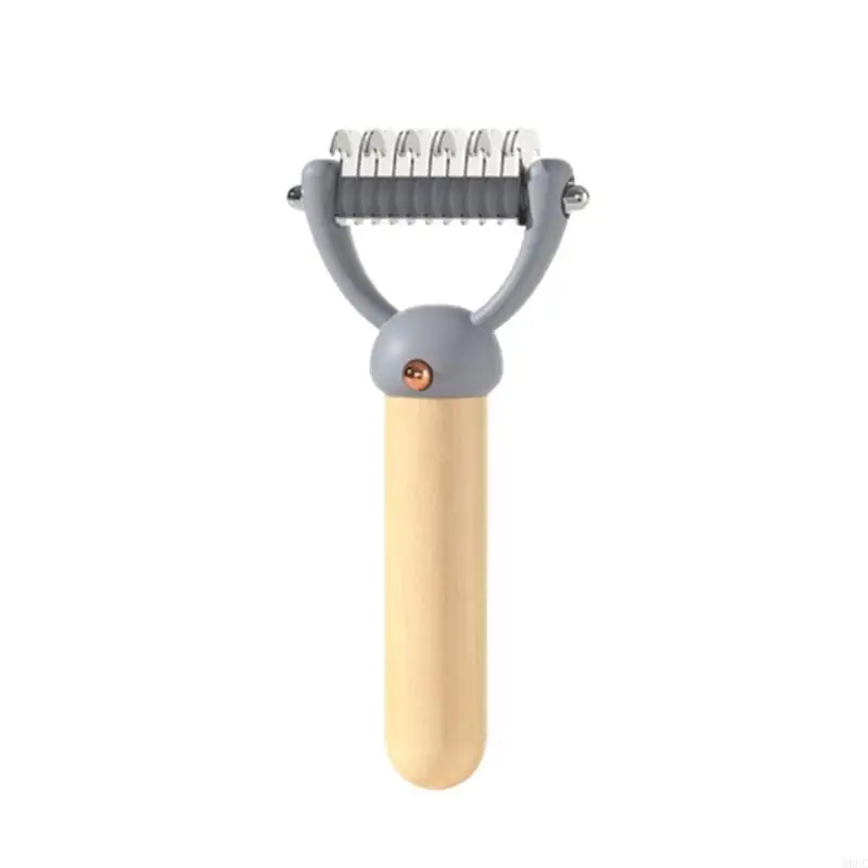 68UC Undercoat Rake Grooming Brush for Pains Shedding Double Sided Steel Teeth