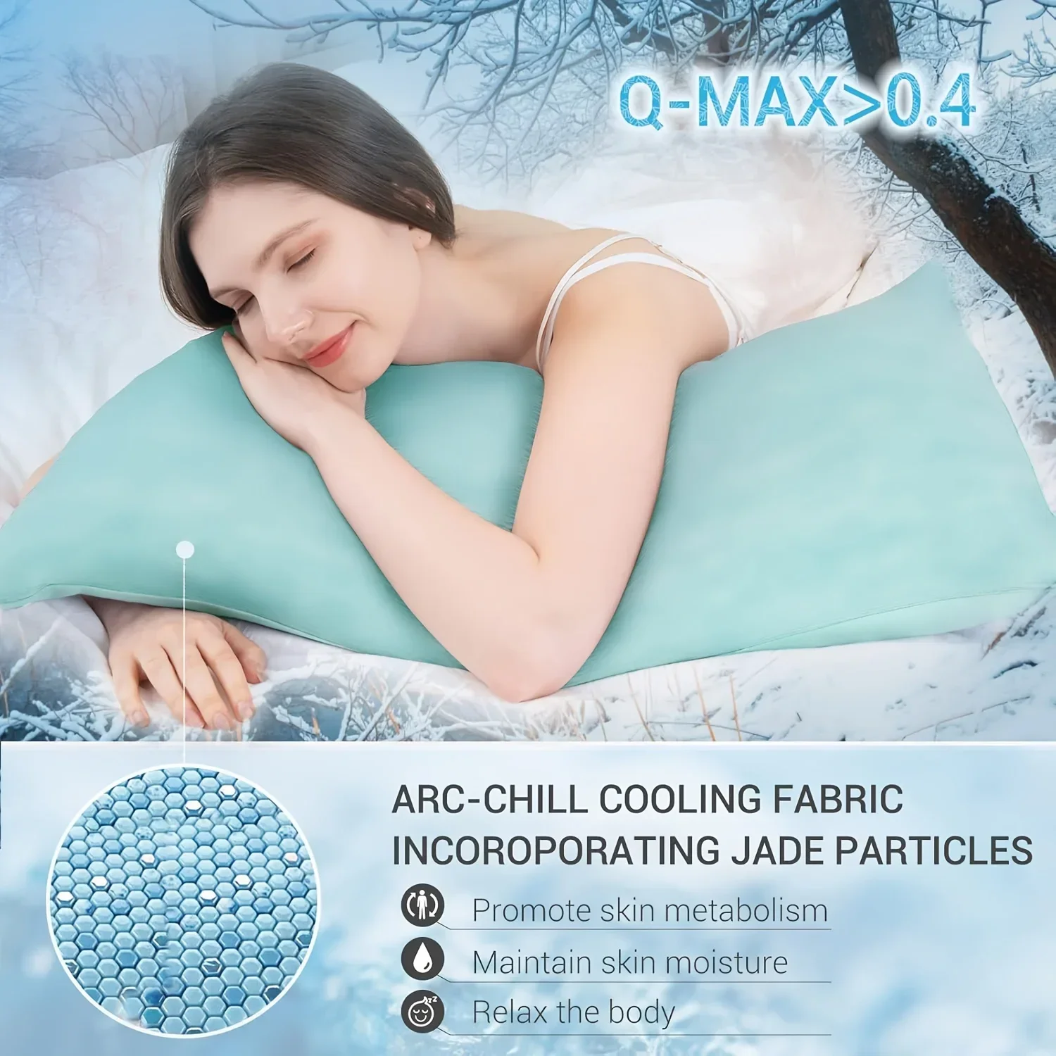 1 Pair Breathable Cooling Pillowcases Double-Sided Skin-Friendly Anti-Static Machine Washable Perfect for All Room Types Summer