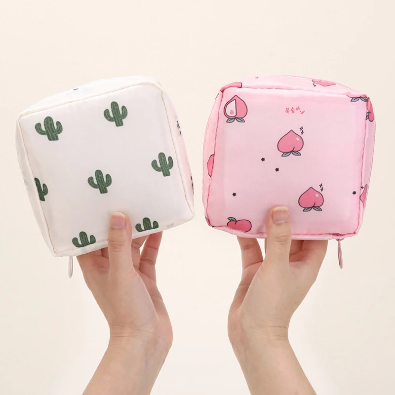 Nylon Sanitary Pads Package Bags Coin Purse Jewelry Organizer Credit Card Pouch Case Cosmetics Headphones Lipstick Storage Bag