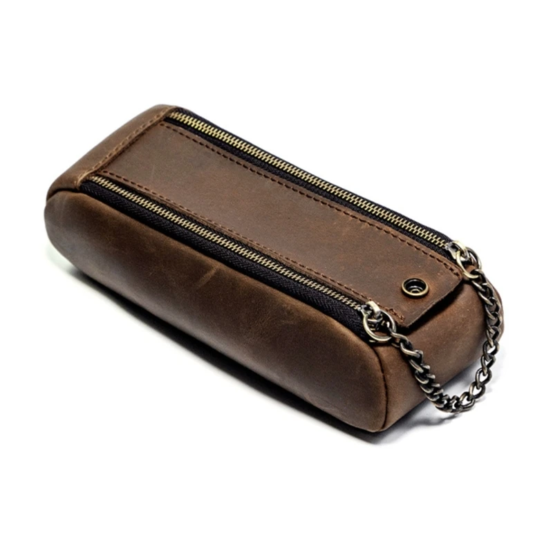 

Pen Pencil Case Bag Multifunctional Vintage Creative-School Stationary Leather Holder Large Capacity Bag