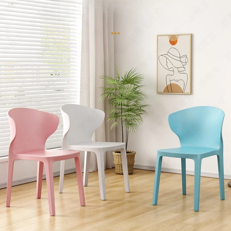 

Plastic Nordic Dining Chairs Living Room Backrest Modern Simplicity Dining Chairs Restaurant Stool Muebles Nordic Furniture