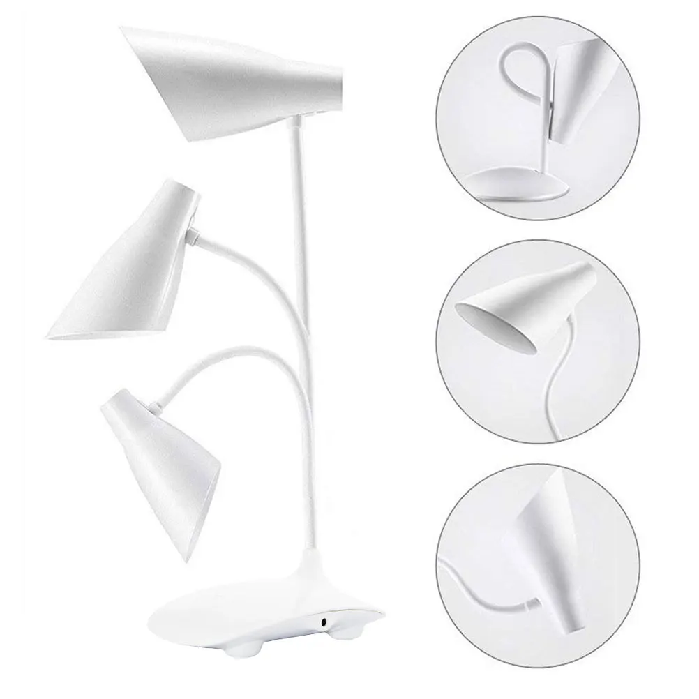 

Lamp Rechargeable Touch Control Cordless 3 Brightness Levels Flexible Gooseneck Reading Light for Desk Bed Travel