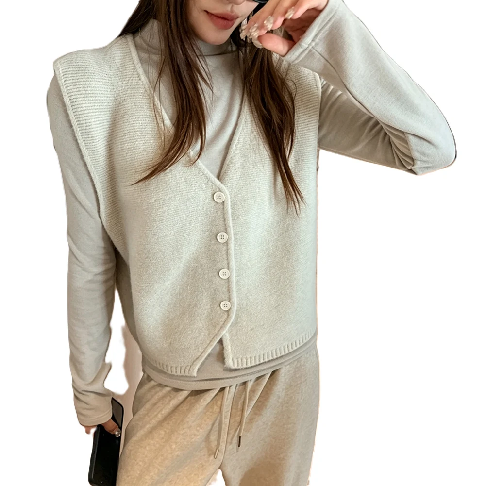 Spring Autumn Vest Women Knit Vest For Home Relaxation Fashion Style Soft Texture Lightweight Design Breathable Material