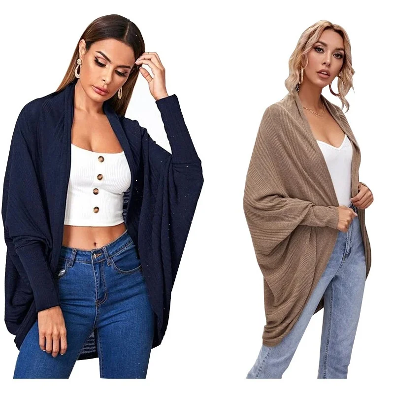

Modern Sle Loose Fit Baan oulder awl Outerwear Long Sve Urban Faion Women's irt Spring Summer New Arrival