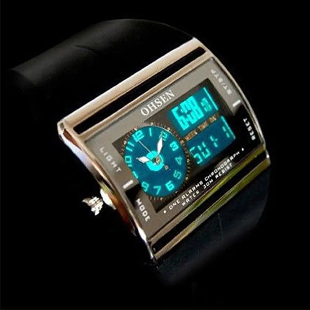 Dropshipping!! Digital Analog LED Luminous Date Rubber Band Sport Men's Boy's Wrist Watch