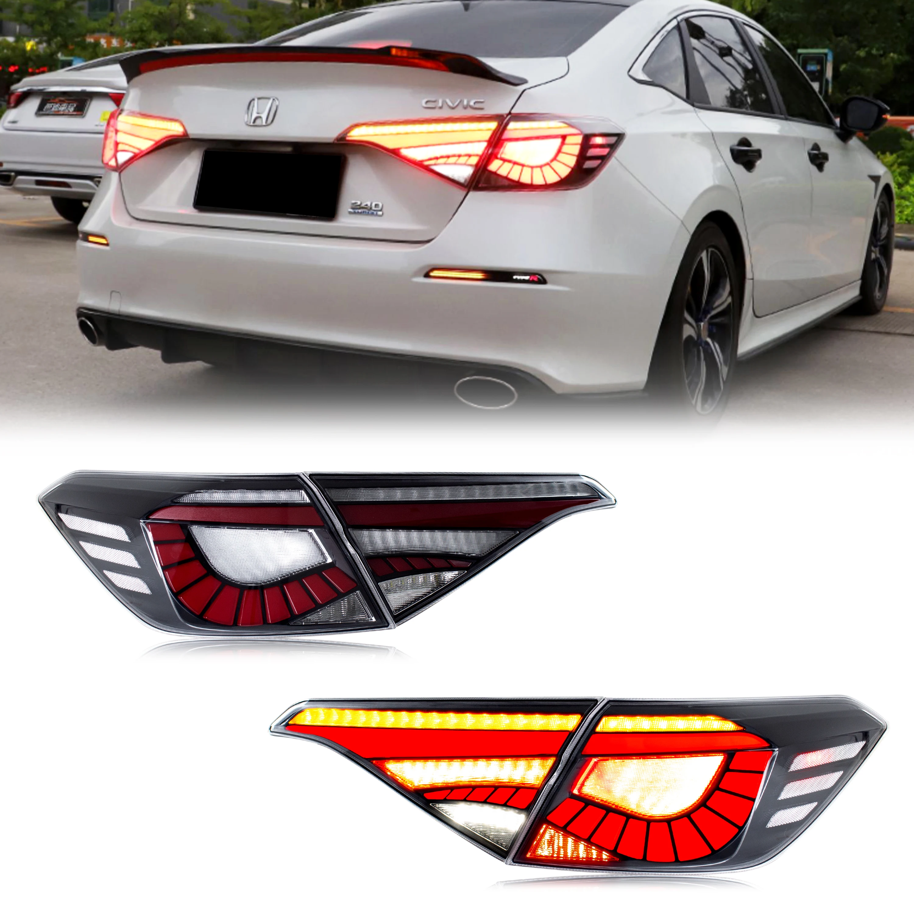 

LED Tail Lights for Honda Civic 2022 2023 11Th GEN Sedan With Start-up Animation Sequential Signal Taillights Accessary