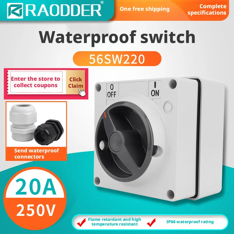 56 Series 3 Pole 20A 32A Electrical Square Manual Changeover Waterproof Isolating Switch Australia Surface Switch