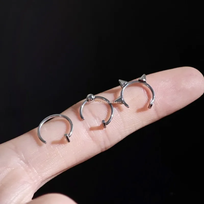 1 pièces en acier inoxydable faux anneau de nez cerceau Septum anneaux C Clip lèvre anneau boucle d'oreille faux nez Piercing femmes corps bijoux Non percés