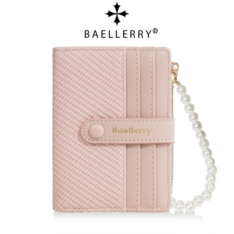 Baellerry Fashion Buckle Wallet Zipper Coin Purse Luxury Pearl Chain Women Wallet