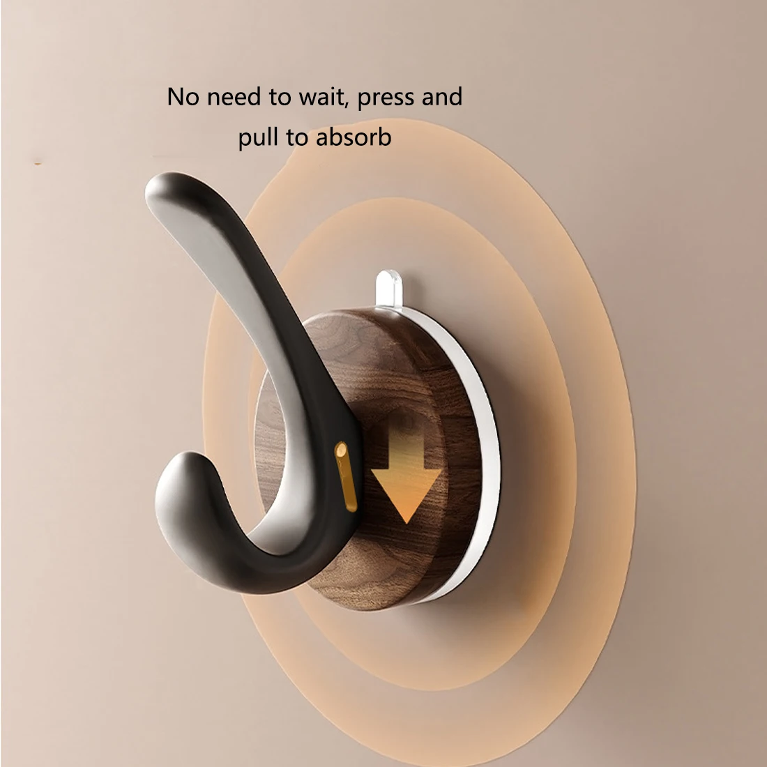 Picture 3: Suction Cup Wooden Material Hook Door Rear Hook Bathroom Strong Load-bearing Seamless Hook Home Decoration