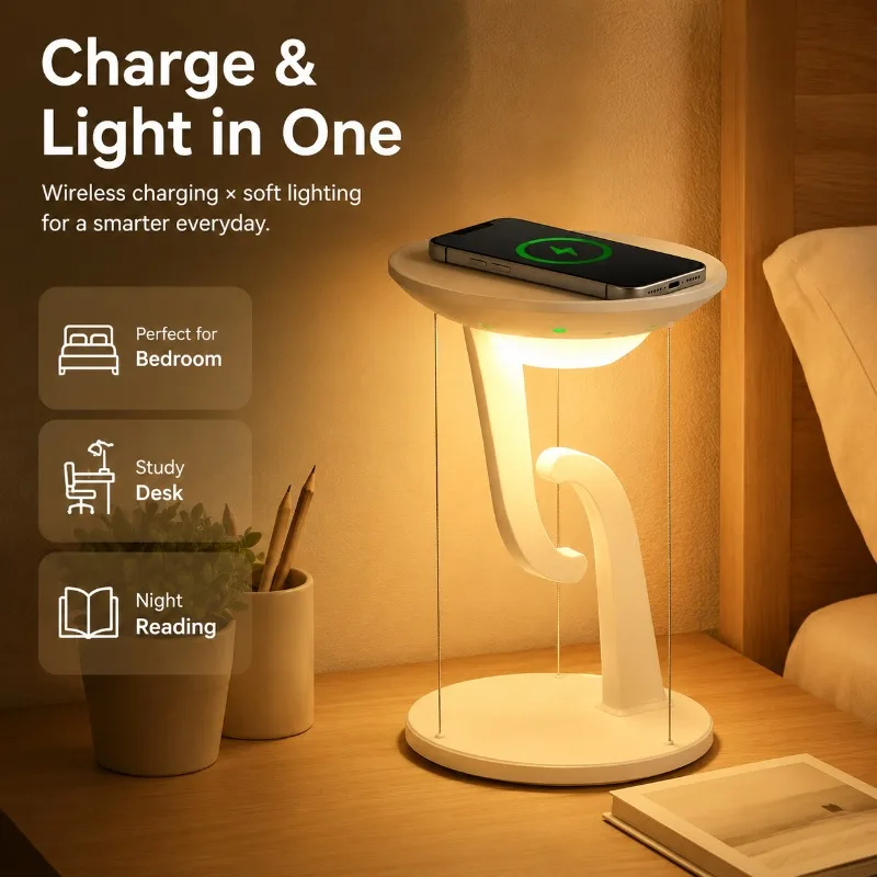 

Creative Personalized Smartphone Wireless Charging Floating Anti Gravity Especially Night Light Atmosphere Learning Light