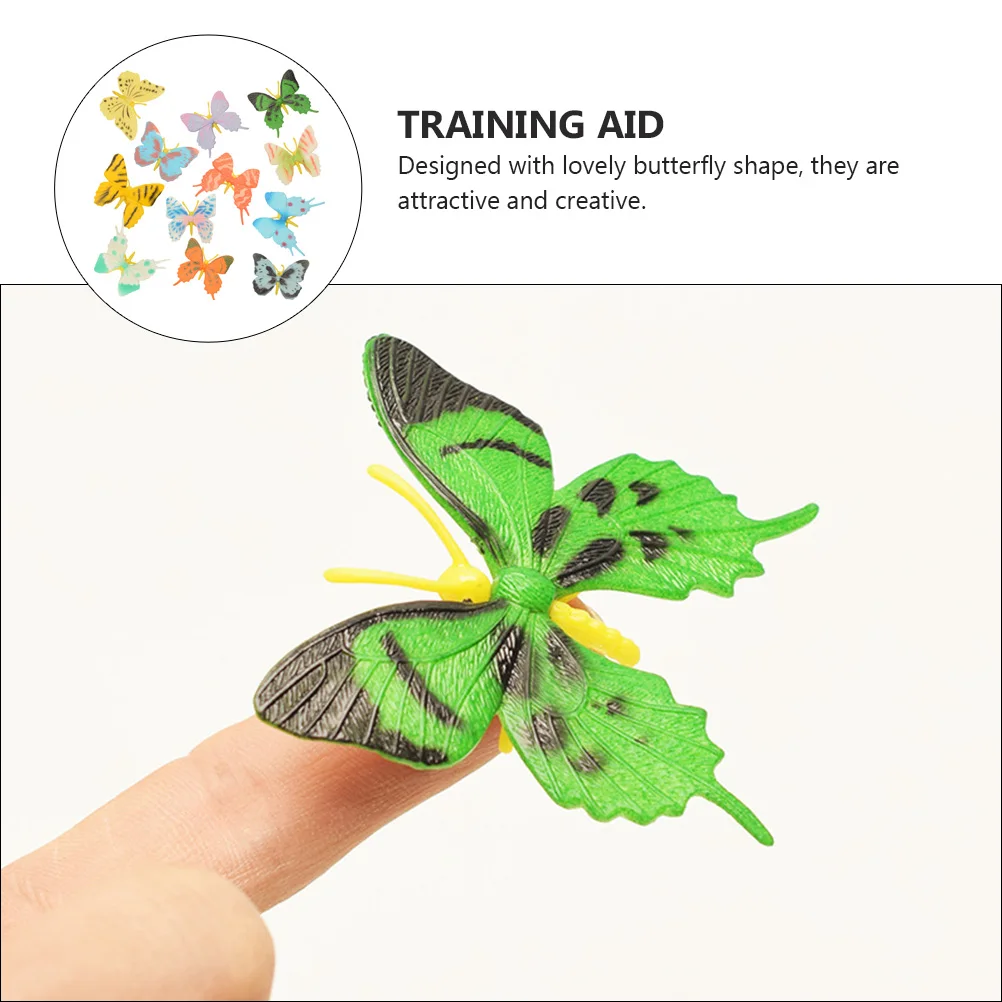 12 Uds. De adornos simulados, juguetes para niños, mariposas cognitivas, insectos, figura vívida, figura de ayuda, artesanía de Pvc para niños