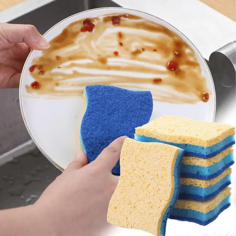 Dishwashing Sponge For Kitchen Non-scratch Dishwashing Sponge Heavy Duty Scrub Sponges Double Sided Scrubbing Pads For Pots Pans