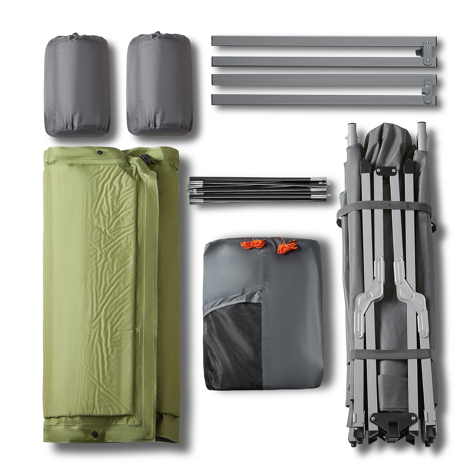SoBuy OGS60-L-HG Survival-Zelt Feldbett mit Zelt Feldbett 4 in1 Camping Set mit Schlafsack und Zubehör Zelt 2 Person – Detail 10
