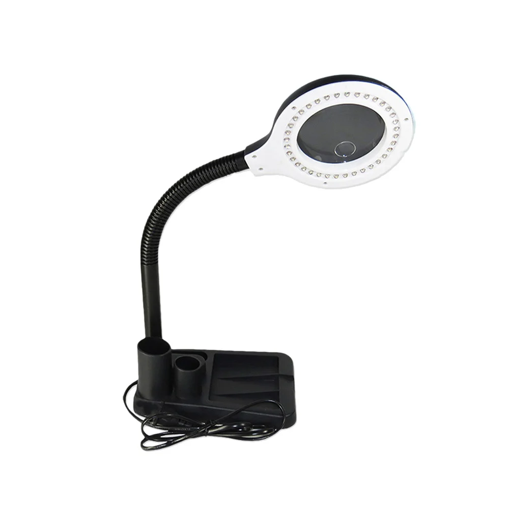 

LED Black Magnifier Table Lamp Desktop Small Low Power Consumption Energy Saving Adjustable 306 Degree for Hardware