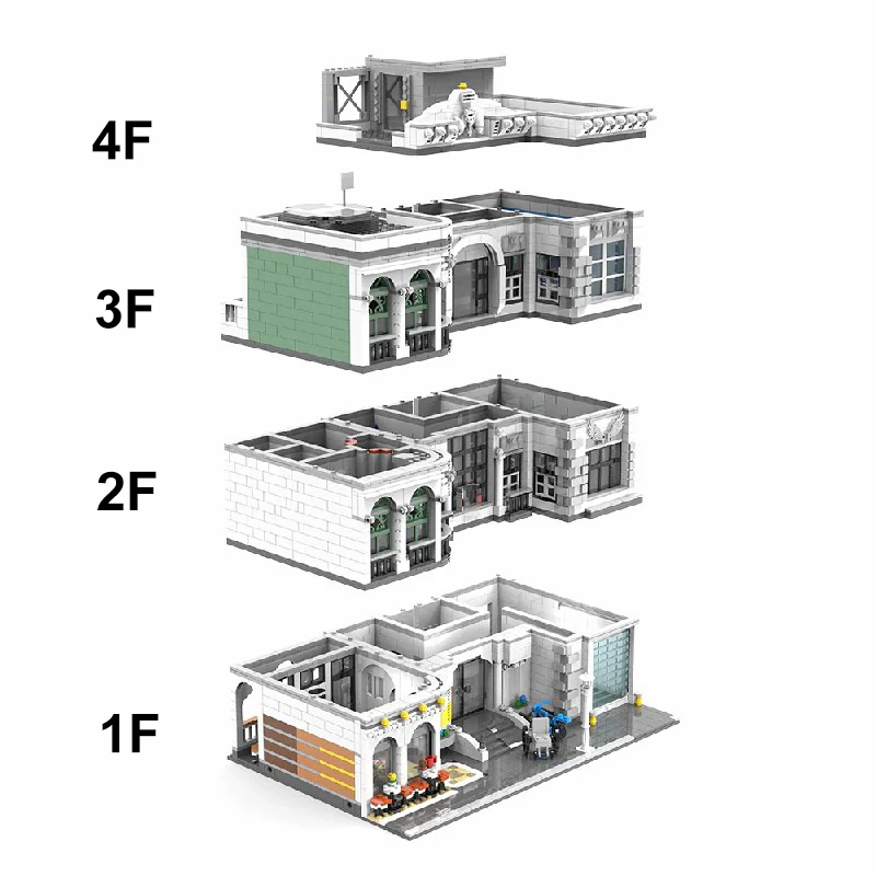 Ensembles de construction de maison d'hôpital, avec 17 figurines d'architecture de ville, Kit de modèle d'assemblage de blocs de construction modulaires, cadeau pour adultes, 4958 pièces