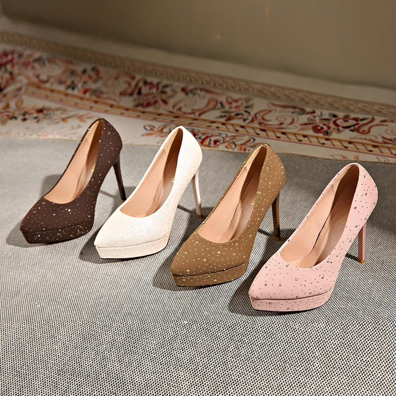 

2026 Women's New Solid Color Classic Shallow Stiletto Heels Spring and Autumn One Pedal Plus Size Temperament Low-top Shoes