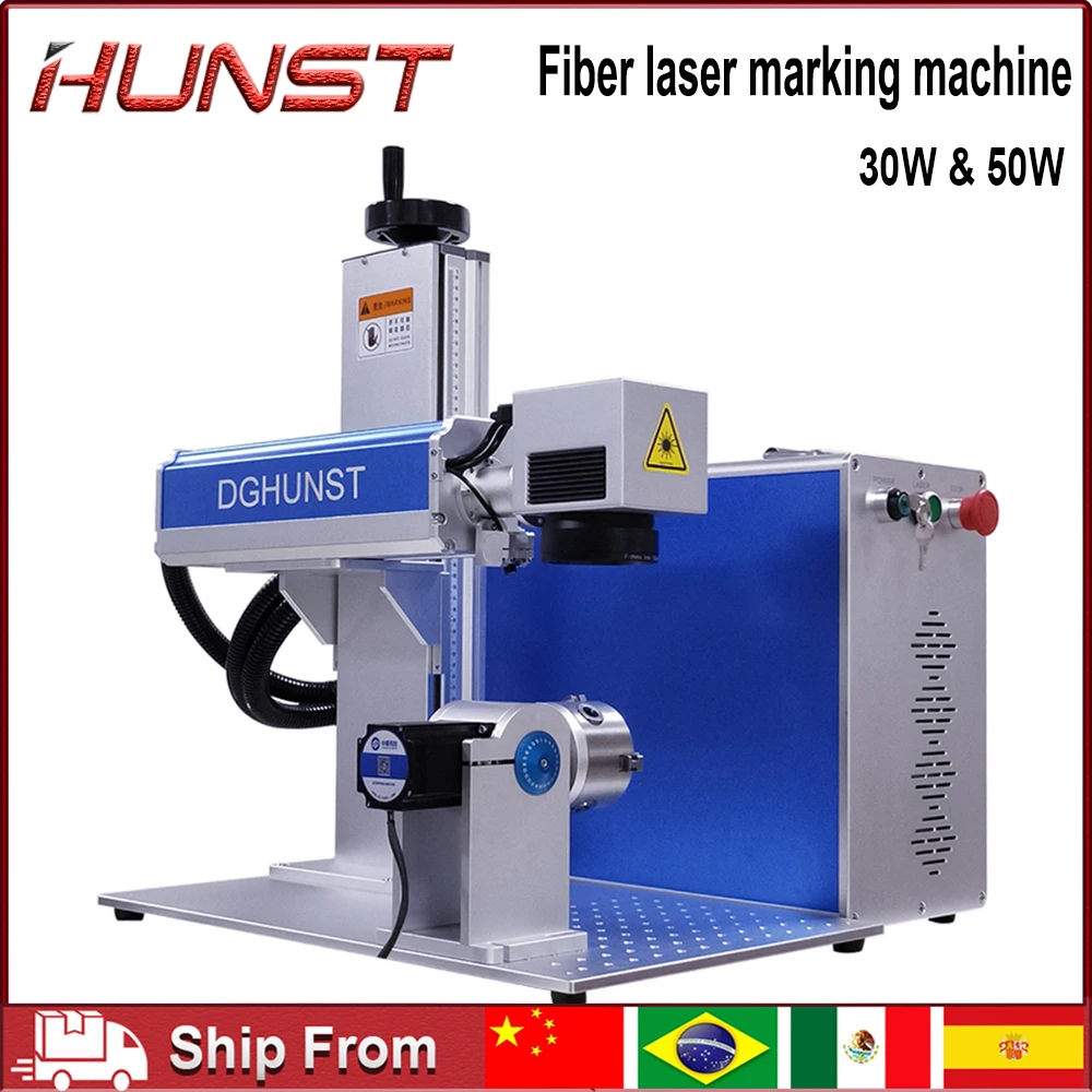 Hunst 30W 50W Raycus MAX Fiber Laser Marking Machine for DIY Jewelry Engraving Gold,Silver,Brass,Metal,Stainless Steel.