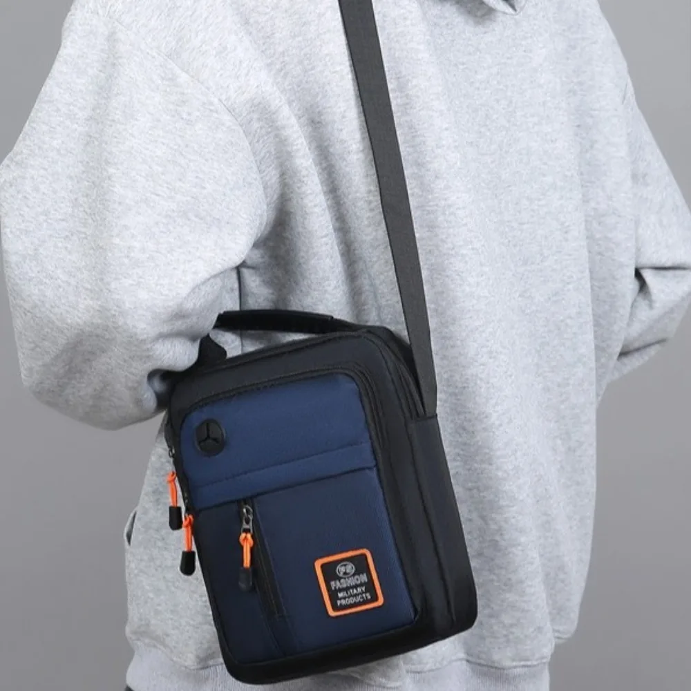 

Simple Oxford Men Shoulder Bag Large Capacity Multi-pockets Men's Business Bag Waterproof Square Nylon Crossbody Bag Sports