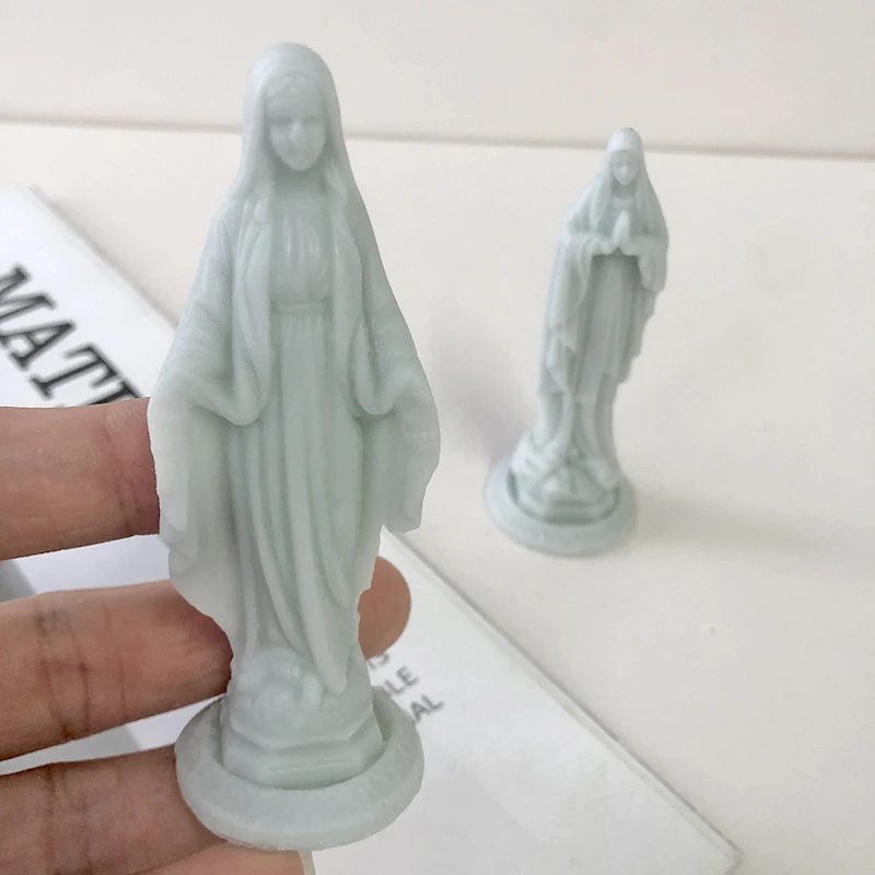 

3D Virgin Mary Silicone Mold Handmade Prayer Virgin Statue Aroma Candle Gypsum Soap Resin Making Mould Supplies Home Decor Gifts