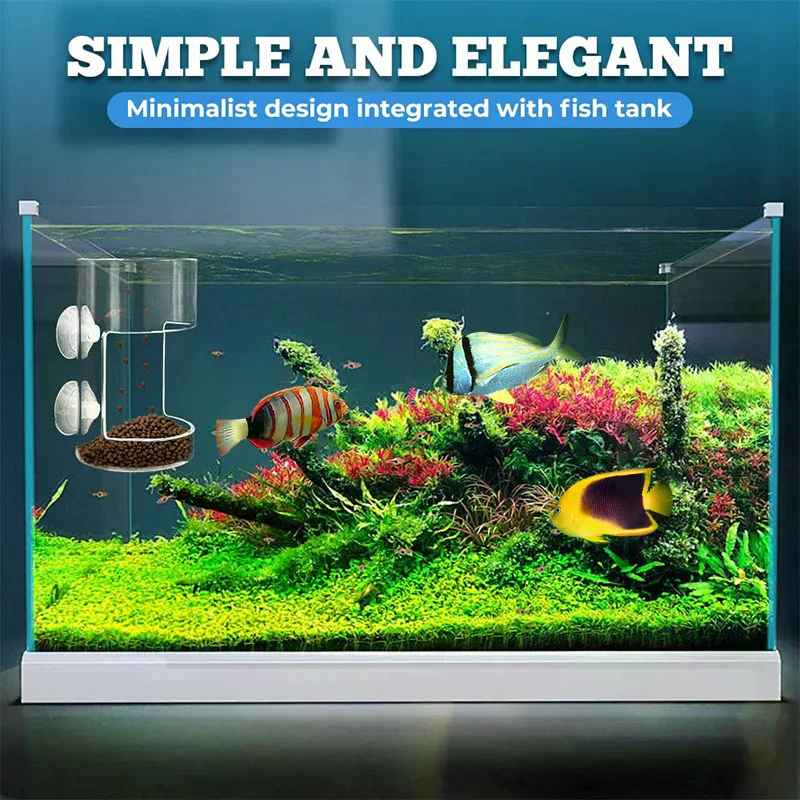 Fish Feeder For Aquarium 2025 New Fish Tank Dish Tray With Suction Cup Acrylic Fish Feeding Tube Fish Food Holder