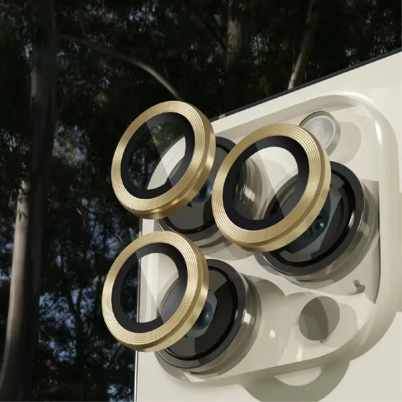 2-3 Buah Pelindung Lensa Kamera 3D untuk IPhone 15 16 17 Pro Max 14 Pro Max 15 Plus 13 Penutup Pelindung Kaca Tempered Mini