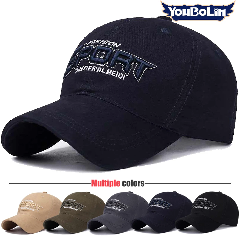 Unisex SPORT Schriftzug 3D-Stickerei Baumwolle Verstellbare Baseballkappe, Lässiger Sonnenhut, Outdoor UV-Schutz Dad Caps, Trucker Caps