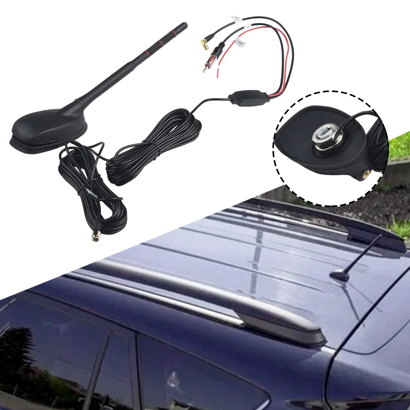 

Active Amplified Top Roof Mount Car Antenna Improve Signal Reception and Audio Performance Suitable for Most Car Models