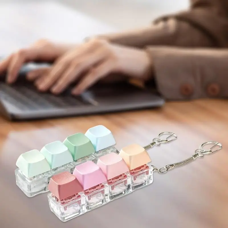 4-клавишный тестер клавишных колпачков, клавиатурные щелчки, игрушечные светодиодные фонари, вариант клавиатурных щелчков для снятия тревоги и улучшения фокусировки