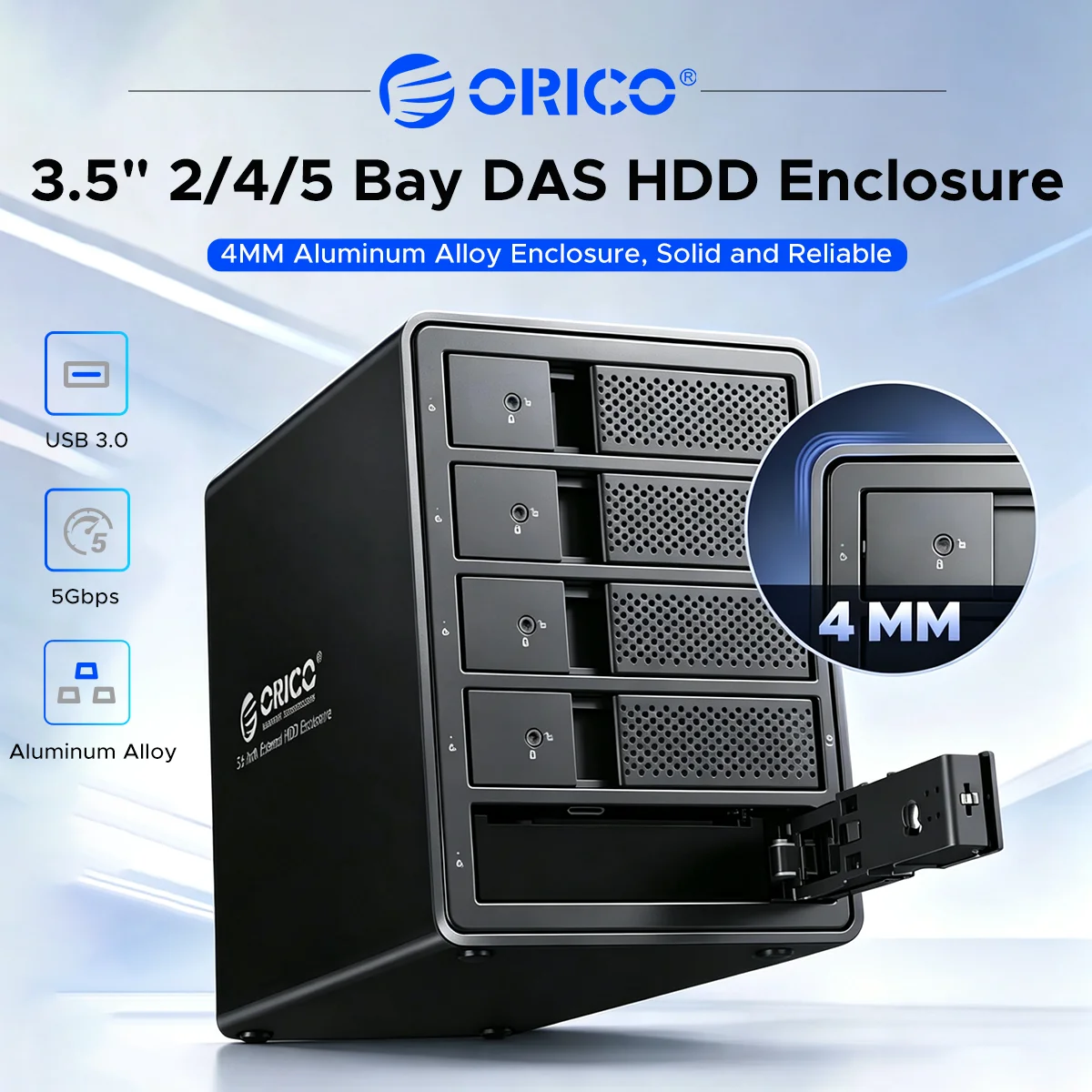 ORICO 2/4/5 Bay DAS HDD Enclosure 3.5