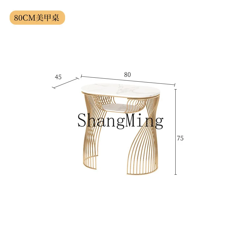 

CL Rock Plate Internet Celebrity Nail Table and Chair Set Combination Iron Art Single Double Nail Salon Nail Table