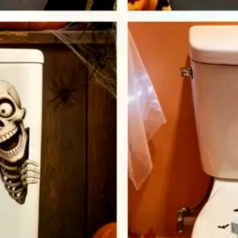 Home Toilet Bathroom Design - Autocollants pour siège de toilette d'Halloween,