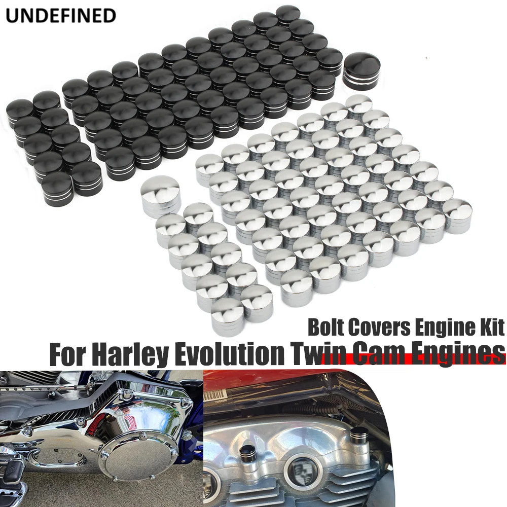 Bolt Covers Engine Kit for Harley Touring Road King Softail Dyna Evolution Twin Cam Engines 2450 Motor Topper Bolts Head Caps