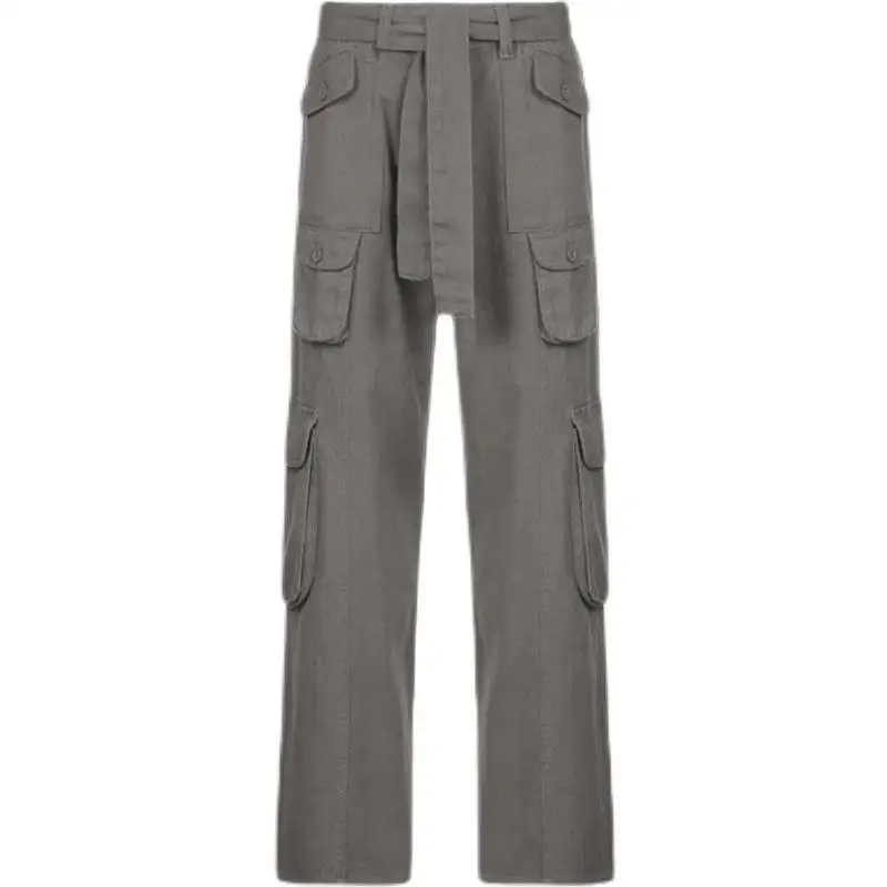 Retro Low Waist Loose Casual Jeans Overalls for Women Comfortable Mid-Low Waist Workwear Sle PVC Material Other Material