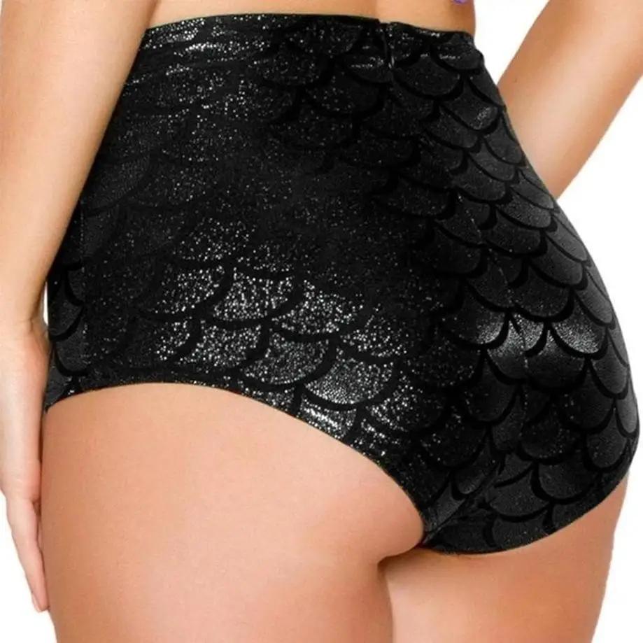 1 Pcs Sexy Fish Scale Patterned Leggings Elastic Mermaid Fashion Women's Triangle Shorts