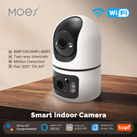 8MP HD Wifi Surveillance PTZ Tuya Cam Outdoor 4MP Dual Lens Dual Screen AI Auto Tracking IP Security Protection Cams CCTV Video