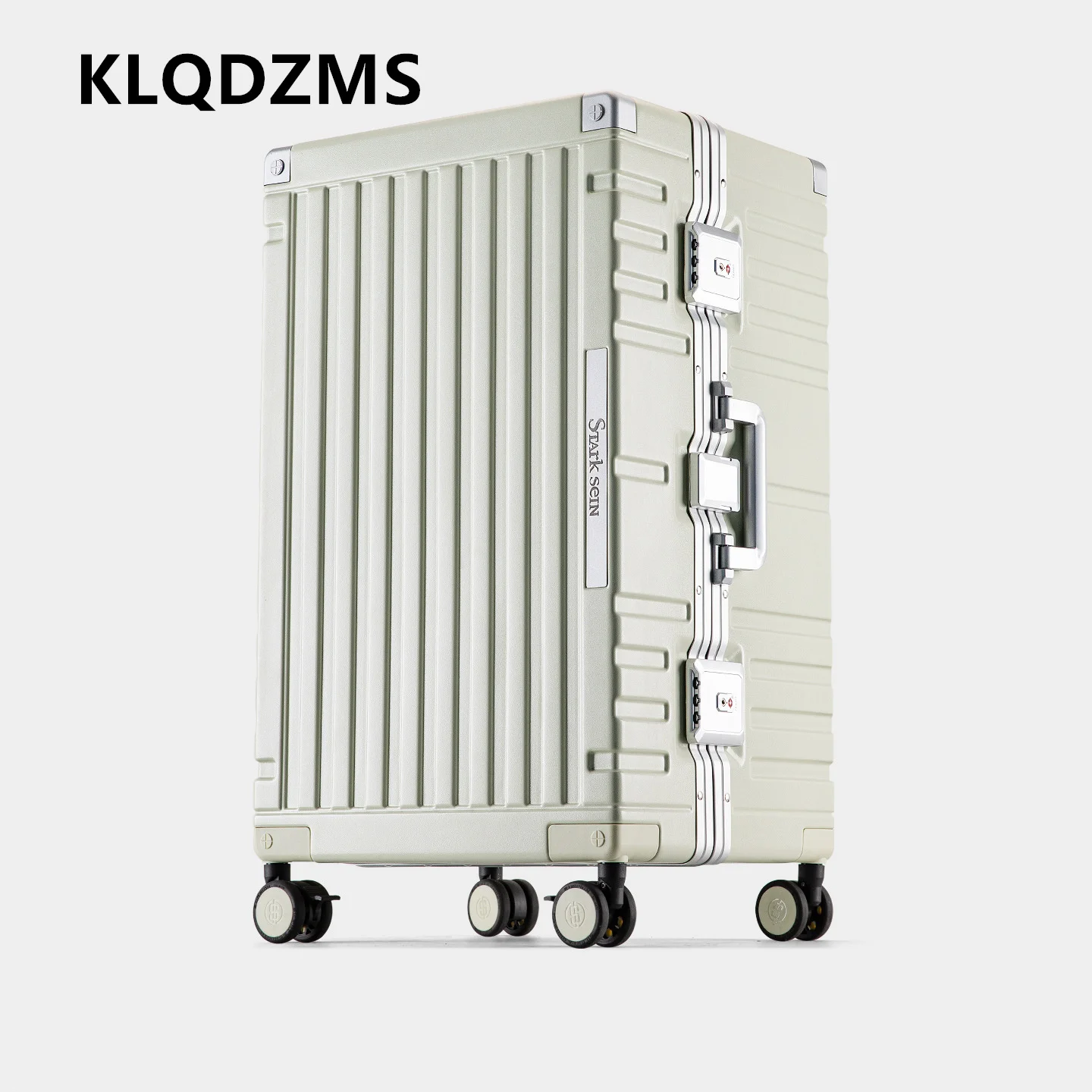 KLQDZMS ABS + PC Valigia Telaio in alluminio Scatola d'imbarco Trolley di grande capacità 20 "24" 26 "28" 30 pollici Borsa da viaggio con ruote Bagagli
